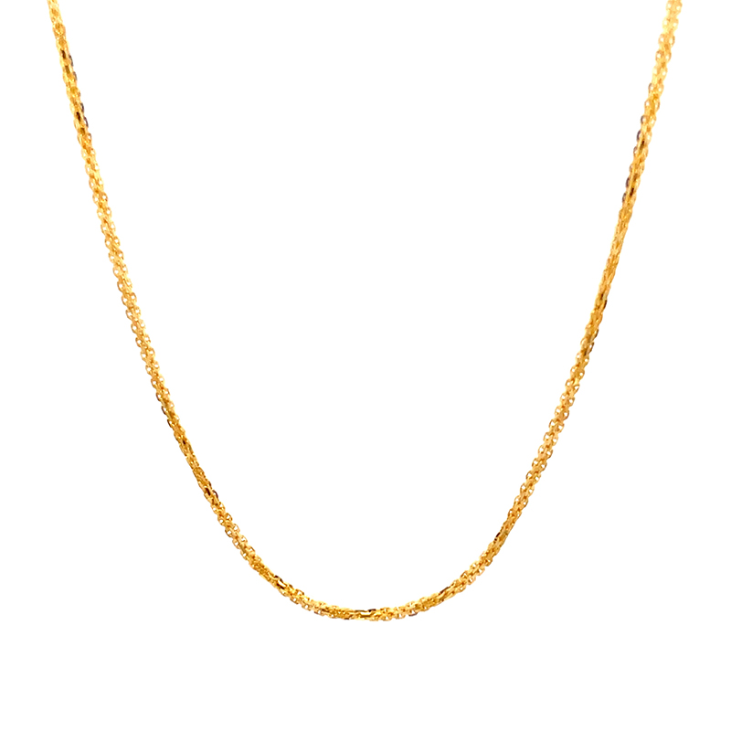22K Gold Double Box Chain - 16 inches
